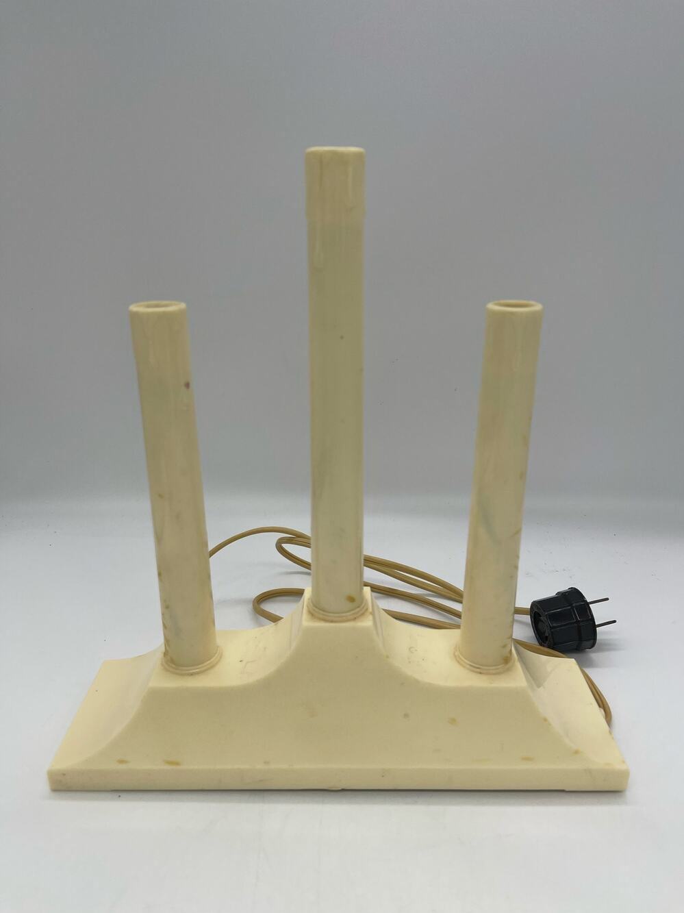 Vintage MCM Candle Candolier Plastic 3 Candle Drip Christmas Electric Light